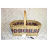 LARGE HANDCRAFTED WOVEN BASKET W/ TOP HA