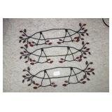 LOT OF 3 WROUGHT-IRON WIRE HANGING DECOR