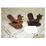 PAIR OF HAND CRAFTED GLAZED CERAMIC CHIC