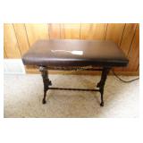 WROUGHT IRON FOOT STOOL W/ PADDED TOP -