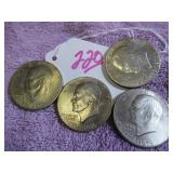 LOT OF 4 1976-P EISENHOWER $1 COINS - LIGHTLY