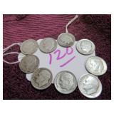 SILVER ROOSEVELT DIME - (4) 1946-P, CIRCULATED