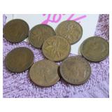 CANADA CENT, (8) 1940S - 1974 VARIOUS