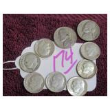 LOT OF 4 1959-D, (2) 1959-P, (1) 1957-D SILVER