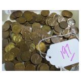 LOT OF 192 1950S LINCOLN PENNIES