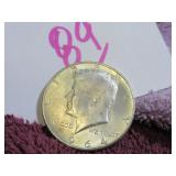 1964-D KENNEDY SILVER HALF DOLLAR, VG