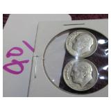 LOT OF 2 1951-S SILVER DIME - ROOSEVELT