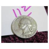 SILVER QUARTER WASHINGTON - 1953-D, CIRCULATED
