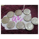 SILVER ROOSEVELT DIME - (5) 1964-D, GOOD