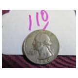 SILVER QUARTER WASHINGTON - 1960-D, CIRCULATED