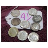 ROOSEVELT 10 - CENT SILVER - 1961, 1964-D