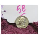 1956 SILVER QUARTER - US, CIRCULATED