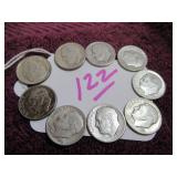 SILVER ROOSEVELT DIME - (5) 1948-P, CIRCULATED