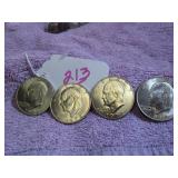 LOT OF 4 EISENHOWER $1 COINS - 1972-D, VG