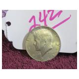 1964-D SILVER KENNEDY 50 - CENT COIN, GOOD