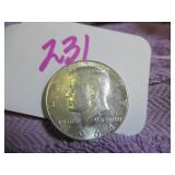 1964-D SILVER KENNEDY HALF DOLLAR - VERY LIGHTLY