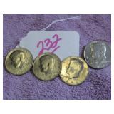 LOT OF 4 1974-P KENNEDY HALF DOLLAR