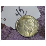 1923-P PEACE SILVER DOLLAR, GOOD