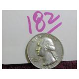 SILVER WASHINGTON QUARTER - 1964-D, FAIR