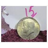 1964-D SILVER KENNEDY HALF DOLLAR, VG