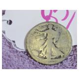 1918-D (FAINT YEAR MARK) SILVER LIBERTY 50 - CENT