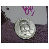 1951-S SILVER BEN FRANKLIN HALF DOLLAR, GOOD