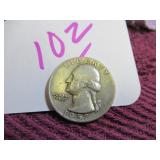 SILVER QUARTER WASHINGTON - 1957-D, CIRCULATED