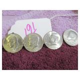 LOT OF 4 KENNEDY 1976-D HALF DOLLAR