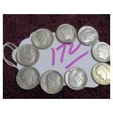 LOT OF 5 1960-D, (2) 1960-P, (2) 1959-D SILVER