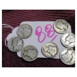 MERCURY 10 - CENT - 1943-S, 1944-S, 1939