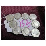 LOT OF 6 SILVER 1963-D & (3) 1962-D ROOSEVELT DIME