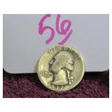 1937-D SILVER QUARTER - US, CIRCULATED