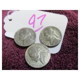 JEFFERSON NICKEL - (1) 1945-S, (1) 1942-P, GOOD