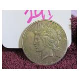 1922-S SILVER PEACE DOLLAR, GOOD/CIRCULATED