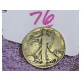 1942-D SILVER WALKING LIBERTY 50 - CENT