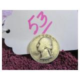 1935 SILVER QUARTER - US, CIRCULATED