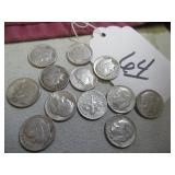 1959-D, (3) 1958-D, (8) 1957, ROOSEVELT 10, GOOD