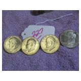 LOT OF 4 1976-P IKE $1 COINS, GOOD