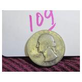 SILVER QUARTER WASHINGTON - 1946-S, CIRCULATED