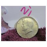 1964-D SILVER KENNEDY HALF DOLLAR, VG