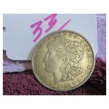 1921-D MORGAN SILVER HALF DOLLAR, GOOD