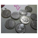 1906 LIBERTY HEAD NICKEL, (3) INDIAN HEADS