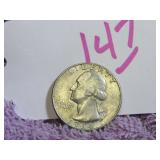 SILVER WASHINGTON QUARTER - 1964 FILLED - D, GOOD