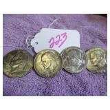 LOT OF 4 1972-P IKE $1 COINS, GOOD
