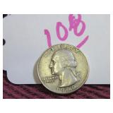 SILVER QUARTER WASHINGTON - 1960-D, CIRCULATED