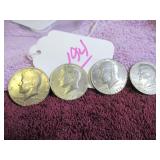 LOT OF 3 1976-P, (1) 1976-D KENNEDY HALF DOLLAR