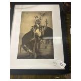 'BOY ON BRONCO' - FRAMED PRINT - 20'W X 26'H
