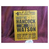 AUTOGRAPHED WAYNE HANCOCK POSTER - 8.5'W X 11'H