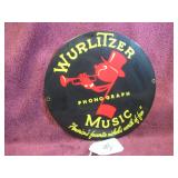 WURLITZER PHOTOGRAPH - PORCELAIN SIGN - 10'D
