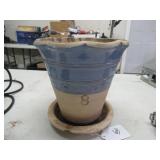 ROWE POTTERY POT & SAUCER - 8'W X 8'H